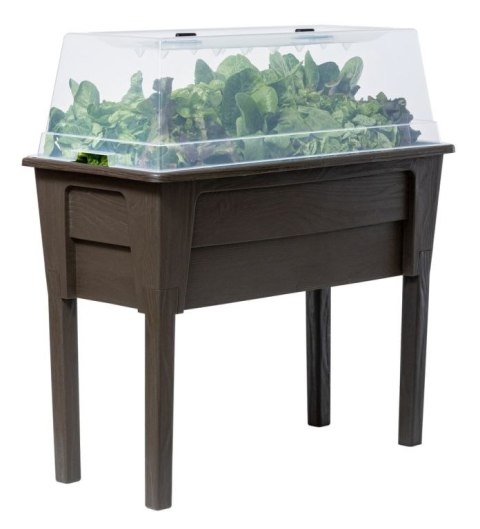 Podwyższona plastikowa donica NIAGARA, brązowa