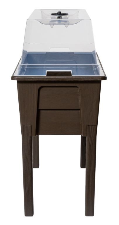 Podwyższona plastikowa donica NIAGARA, brązowa