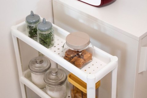 TINA Regał z kółkami, trzypoziomowy