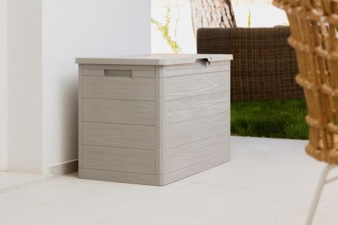 WOODYS Plastikowa skrzynia ogrodowa, 160l jasno szara