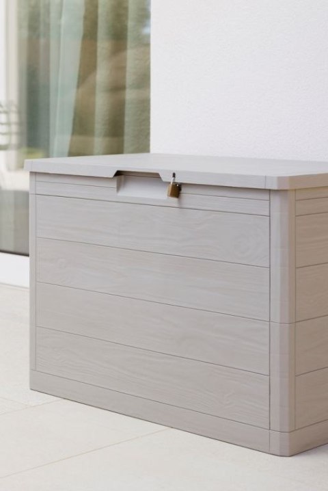 WOODYS Plastikowa skrzynia ogrodowa, 160l jasno szara