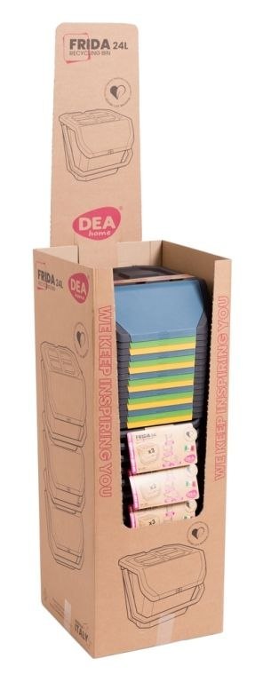 Zestaw 3 koszy na śmieci FRIDA na segregacje odpadu 3 x 25l