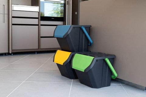 Zestaw 3 koszy na śmieci FRIDA na segregacje odpadu 3 x 25l