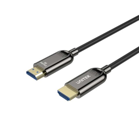 Kabel optyczny HDMI Unitek C11085GY01-30M v2.1 AOC, 8K, UHD, 120Hz M/M 30m