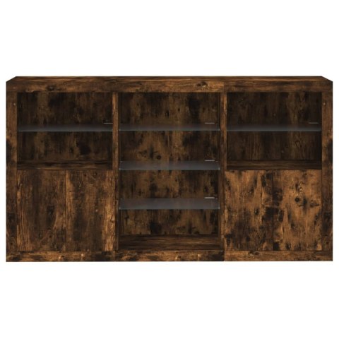 Szafka z oświetleniem LED, przydymiony dąb, 181,5x37x100 cm