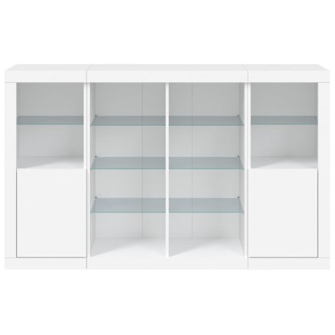 Szafki z oświetleniem LED, 3 szt., białe