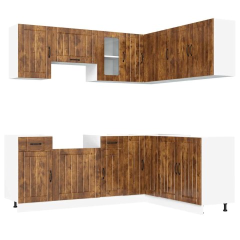 Zestaw szafek kuchennych, Kalmar, 11-częściowy, przydymiony dąb