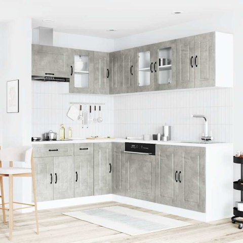 Zestaw szafek kuchennych, Kalmar, 11-częściowy, szarość betonu