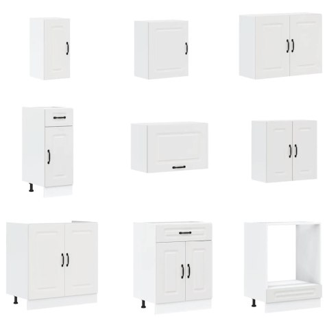 Zestaw szafek kuchennych Kalmar, 14-częściowy, biała