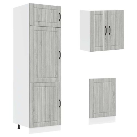 Zestaw szafek kuchennych Kalmar 8-częściowy szary dąb sonoma