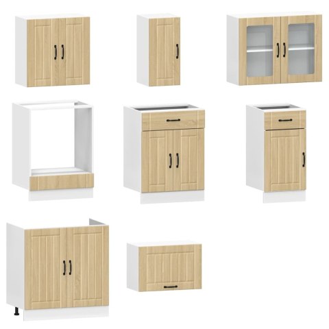 Zestaw szafek kuchennych, Lucca, 8-częściowy, dąb sonoma