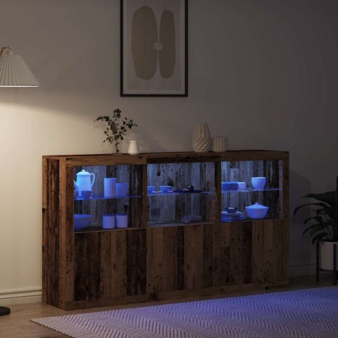 Komoda LED Ze LED Lights Stare drewno 181,5 x 37 x 100 cm