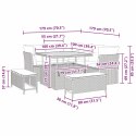 Zestaw Sof na Ogród z poduszką 8 pcs beżowo-jasnoszary