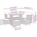 VidaXL Zestaw Sof na Ogród z poduszką 9 pcs beżowo-jasnoszary