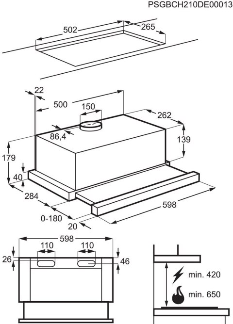 Okap teleskopowy ELECTROLUX LFP226S (WYPRZEDAŻ)