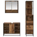 Zestaw mebli łazienkowych z szufladą z półką 3 pcs Stare drewno