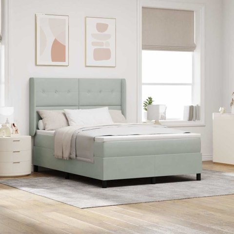 Łóżko sprężynowe Ze LED Lights Jasnoszary 140 x 190 cm Aksamit