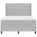 Łóżko sprężynowe Ze LED Lights Jasnoszary 140 x 190 cm Aksamit