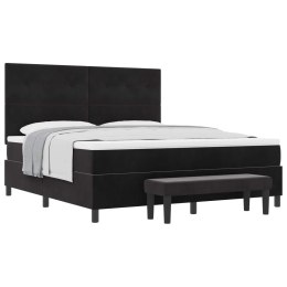 VidaXL Łóżko sprężynowe z materacem Czarny 180 x 200 cm Aksamit
