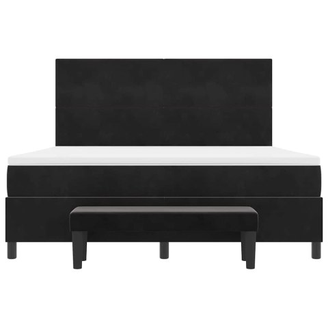 Łóżko sprężynowe z materacem Czarny 180 x 200 cm Aksamit