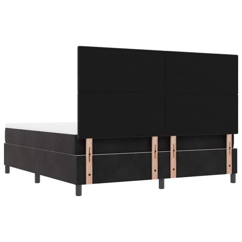 Łóżko sprężynowe z materacem Czarny 180 x 200 cm Aksamit