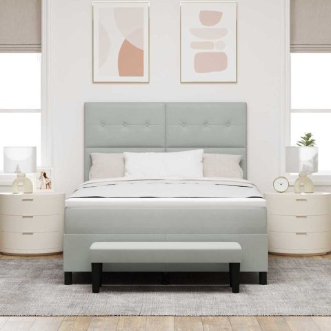 Łóżko sprężynowe z materacem Jasnoszary 140 x 200 cm Aksamit