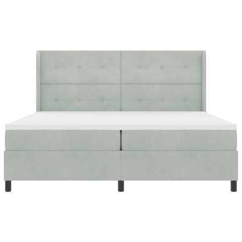 Łóżko sprężynowe z materacem Jasnoszary 200 x 200 cm Aksamit