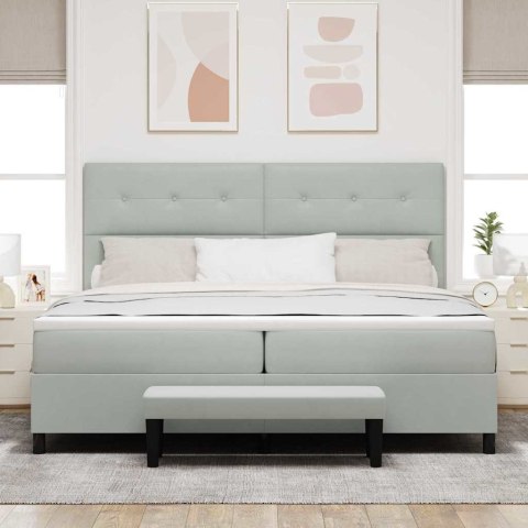 Łóżko sprężynowe z materacem Jasnoszary 200 x 200 cm Aksamit