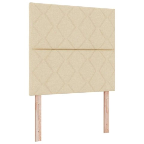 Łóżko sprężynowe z materacem Kremowy 100 x 200 cm tkanina