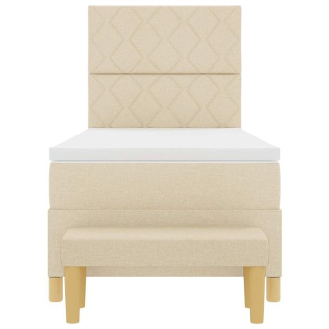 Łóżko sprężynowe z materacem Kremowy 100 x 200 cm tkanina