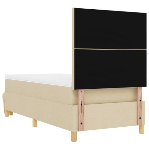 Łóżko sprężynowe z materacem Kremowy 100 x 200 cm tkanina