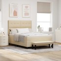 Łóżko sprężynowe z materacem Kremowy 160 x 200 cm tkanina