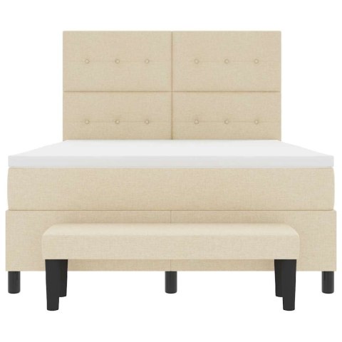 Łóżko sprężynowe z materacem Kremowy 160 x 200 cm tkanina