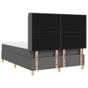 VidaXL Łóżko sprężynowe z materacem Szary 140 x 190 cm tkanina