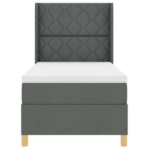 VidaXL Łóżko sprężynowe z materacem Szary 140 x 200 cm tkanina