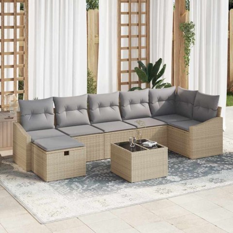 Zestaw Sof na Ogród 8 pcs Beżowy 55 x 62 x 69 cm Polirattan