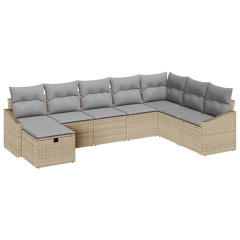 Zestaw Sof na Ogród 8 pcs Beżowy 55 x 62 x 69 cm Polirattan