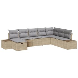 Zestaw Sof na Ogród 8 pcs Beżowy 55 x 62 x 69 cm Polirattan
