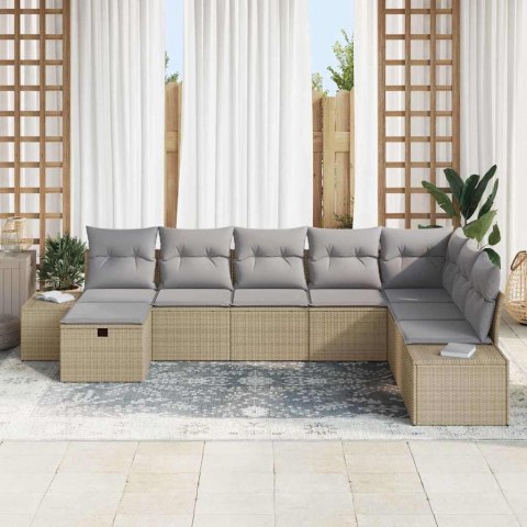 Zestaw Sof na Ogród 8 pcs Beżowy 55 x 62 x 69 cm Polirattan