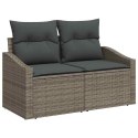 Zestaw Sof na Ogród 8 pcs Szary 55 x 62 x 69 cm Polirattan