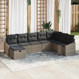 Zestaw Sof na Ogród 8 pcs Szary 55 x 62 x 69 cm Polirattan