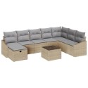 Zestaw Sof na Ogród 9 pcs Beżowy 55 x 62 x 69 cm Polirattan