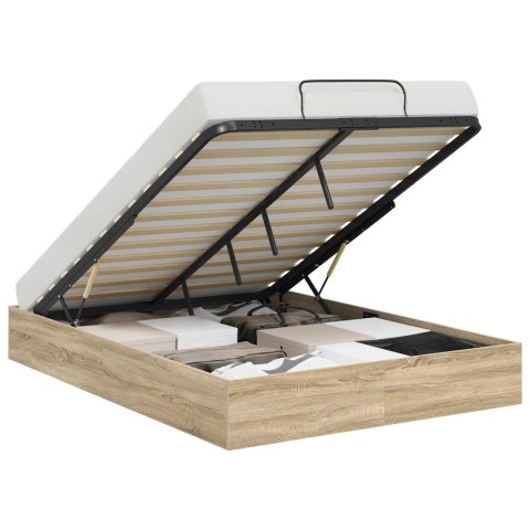 Łóżko otomanowe Dąb Sonoma 193 x 120 x 25 cm Płyta wiórowa