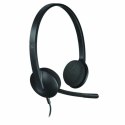 Słuchawki z Mikrofonem Logitech 981-000475 USB 1,8 m Czarny (1 Sztuk)