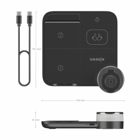Bezprzewodowa Ładowarka Aisens 4IN1 15WACCS Czarny 15 W 50 W