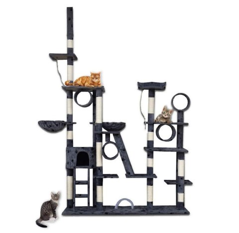 Ciemnoszary Drapak XXL dla kocich rodzin kotów Drzewko dla kota sizalowe