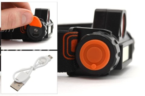 Ładowalna latarka czołowa Cattara, 120 lm