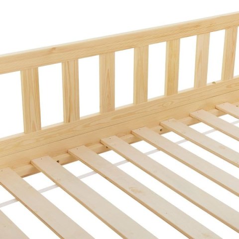 Łóżko domek dziecięcy z szufladą 80x160 cm drewno naturalne