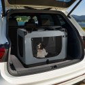 Składany transporter XL dla dużych psów do samochodu, szary