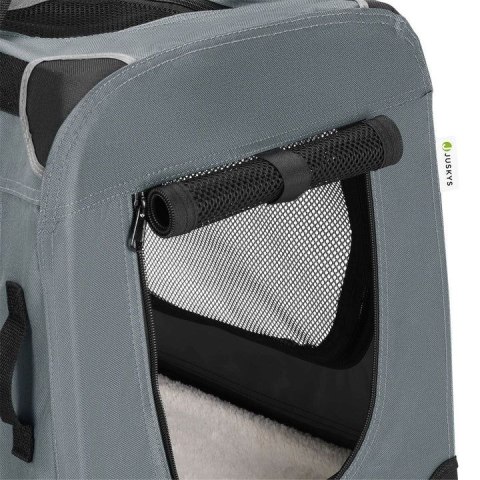 Składany transporter XL dla dużych psów do samochodu, szary